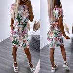 Red Floral Pattern Pocket Casual Dress