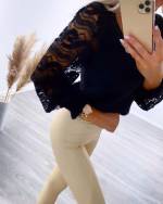 Beež Pitsist Varrukatega Pehme Kampsun