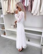 Черный Кружевное платье с поясом