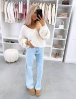 Zila Taisna Piegriezuma Džinsi