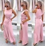 Khaki Keskelt Seotav Jumpsuit