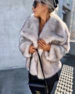 Taupe Luxurious Short Fur Coat