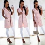 Valge Kuldsete Nööpidega Vest-jakk