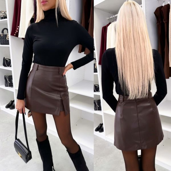 Brown Leather Skirt