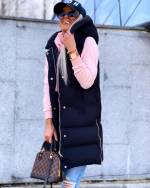 Бежевый Жилетка с капюшоном 