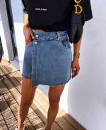 Grey Denim Skort