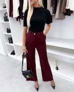 Черный Прямые классические брюки