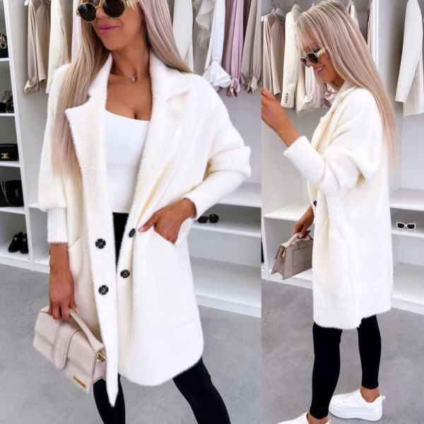 Light Beige Soft And Cozy Alpaca Jacket