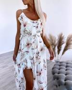 Helesinine Kolmveerand Pikkusega Lilleline Kleit