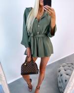 Khaki Tie-waist Jumpsuit