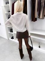 Jasny Beż Krótki Top Z Cekinami