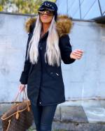 Jūras Zils Winter Parka With Fake Fur And Waterproof Coating