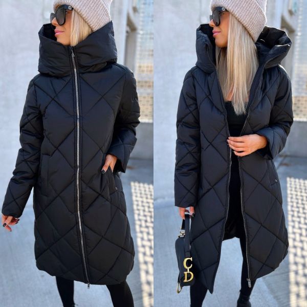 Melns Quilted Light Winter Coat With High Collar