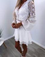 Valge Eest Nööritav Sifoon-kleit