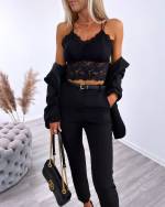 Punane Venivast Pitsist Crop Top