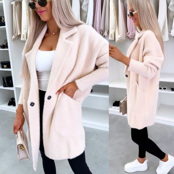 Beige Soft And Cozy Alpaca Jacket