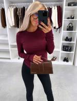 Светло-бежевый Обтягивающий топ с длинными рукавами