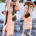 Light Beige Hooded Warm Winter Parka