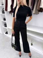 Светло-розовый Брюки прямого кроя комфортной посадки