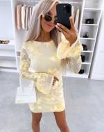 Fuksia Mustriga Bodycon Kleit