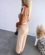 Black Tie-waist Jumpsuit