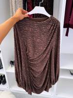 Tumši Sarkans Elastīga Pieguļoša Kleita Ar Platām Piedurknēm