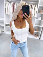 Dzeltens Elastīgs Tops Ar Mežģīņu Apdari