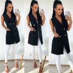 Valge Kuldsete Nööpidega Vest-jakk