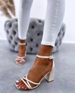 White Block-heeled Shoes
