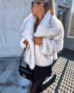 Brūns Luxurious Short Fur Coat