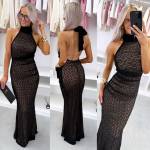 Balta Maksi Ilgio Suknelė Iš Tamprių Nėrinių