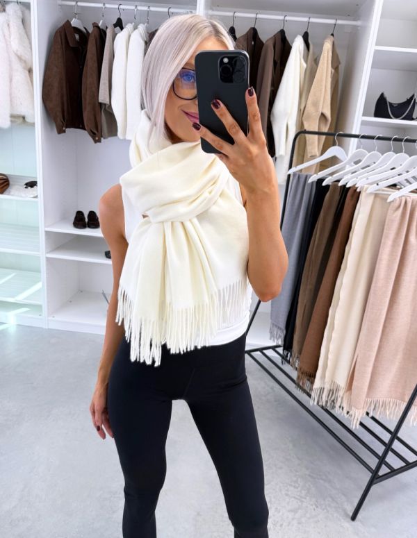 White Warm And Soft Scarf
