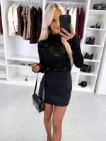 Juoda Dekoruotas Sijonas Su Akmenukais