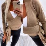 Roheline Läikega Eest Seotav Kampsun