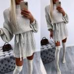 White Tie Knitted Dress