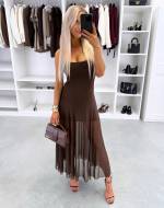 Черный Эластичное миди-платье с подкладкой