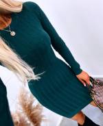 Tumši Zaļa Soft And Stretchy Sweater Dress