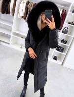 Черный Зимняя парка с регулируемой талией