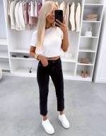 Черный Мягкие джинсы Mom Fit