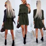 Sarkans Ērta Ikdienas Kleita Ar Jostu