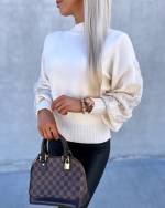 Light Beige Sweater With Pearls