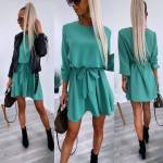 Khaki Keskelt Seotav Mugav Vabaaja Kleit