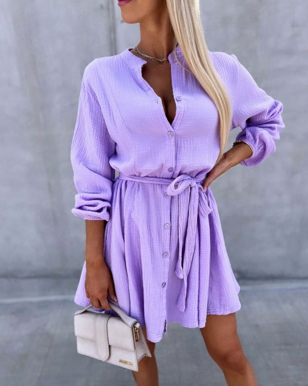 Purple Tie-waist Dress