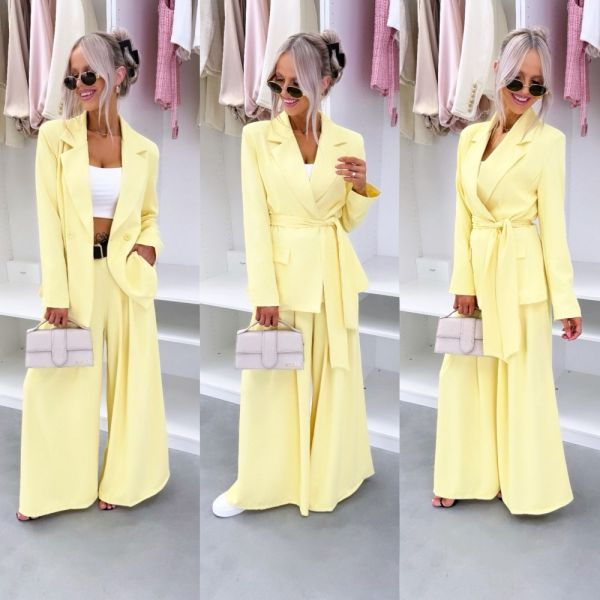 Yellow Tie-front Blazer Jacket
