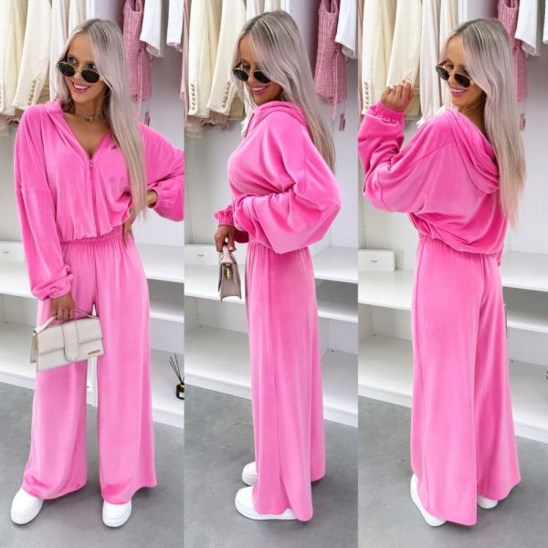 Fuksija Divdaļīgs Velūra Treniņtērpa Komplekts