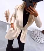 Beige Belted Longer Sweater